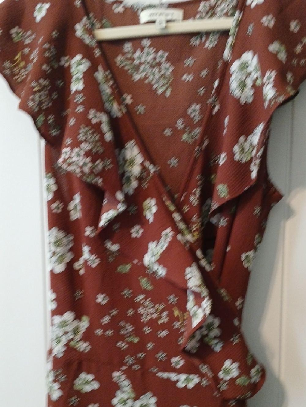 Max Studio Rust Floral Ruffle Maxi Dress - Picture 3 of 5